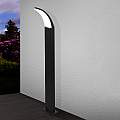 Paletto Esterno Contemporaneo Fiumicino Alluminio Nero Policarbonato Bianco Led 98152