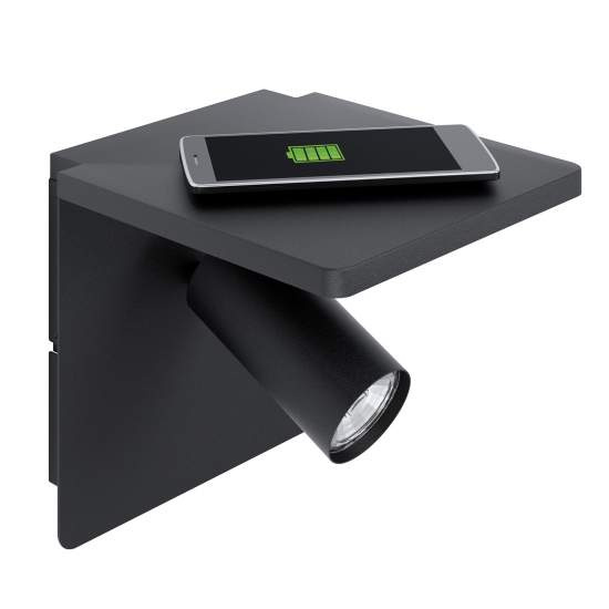Applique Moderna Ciglie Alluminio Nero 1 Luce Gu10 4,5W 98263
