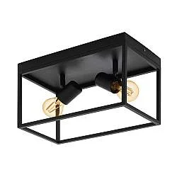 Plafoniera Moderna Silentina Acciaio Nero 2 Luci E27