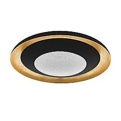 Plafoniera Moderna Canicosa 2 Policarbonato Nero Luce Led Integrato 24,5W