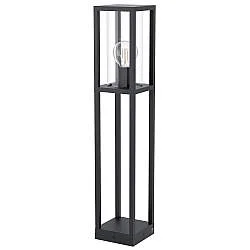 Piantana Esterno Contemporaneo Cascinetta Alluminio Nero Vetro Bianco 1 Luce E27