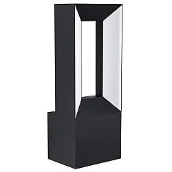 Applique Esterno Moderna Riforano Alluminio Nero Policarbonato Bianco Led