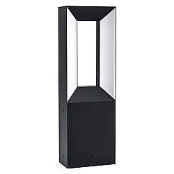 Lampione Per Esterno Moderno Riforano Alluminio Nero Policarbonato Bianco Led