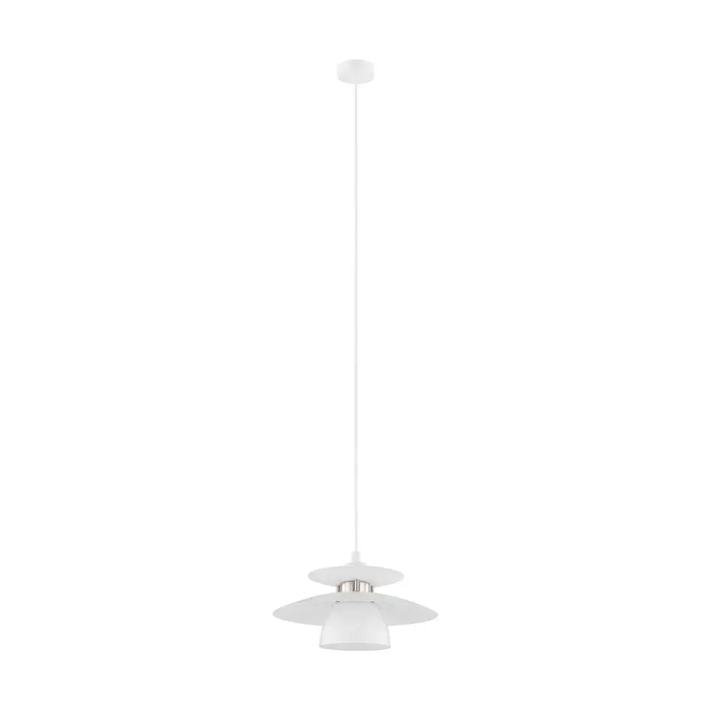EGLO CERTINO Lampada Da Soffitto In Acciaio, Bianco E Nichel Opaco