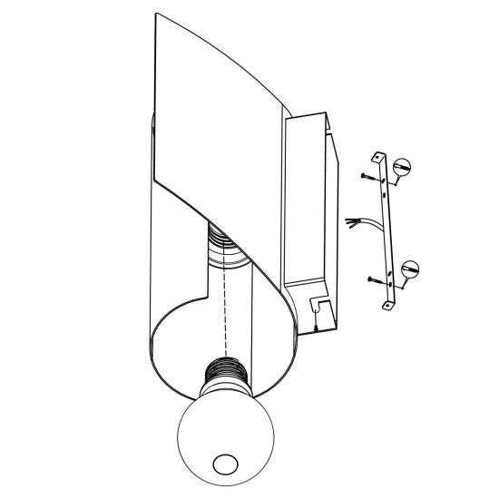 Applique Moderna Falicetto Acciaio Nero 1 Luce E27 98759