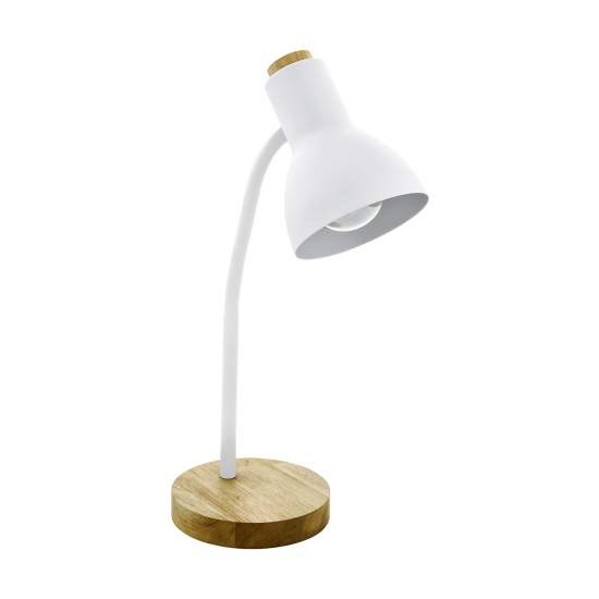 Lampada Da Tavolo Minimal Veradal Legno Bianco 1 Luce E27 98832