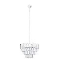 Lampadario A Sospensione Moderno Erseka Acciaio Cromo Cristallo 7 Luci E14 99094