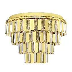 Plafoniera Moderna Erseka Acciaio Ottone 7 Luci E14