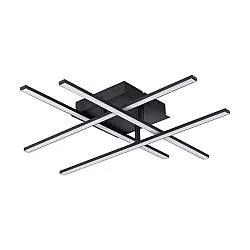 Plafoniera Moderna Lasana 3 Acciaio Nero 4 Luci Led Integrato 5,3W