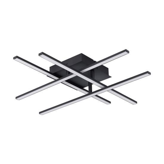 Plafoniera Moderna Lasana 3 Acciaio Nero 4 Luci Led Integrato 5,3W 99316