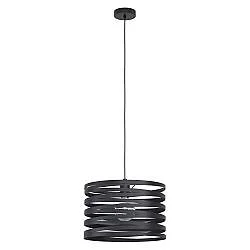 Lampadario A Sospensione Contemporaneo Cremella Acciaio Nero 1 Luce E27 D37