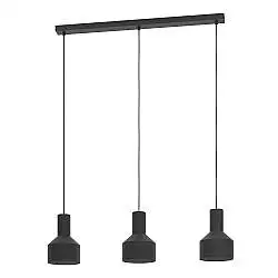 Lampadario Moderno Casibare 3 Luci Acciaio Nero