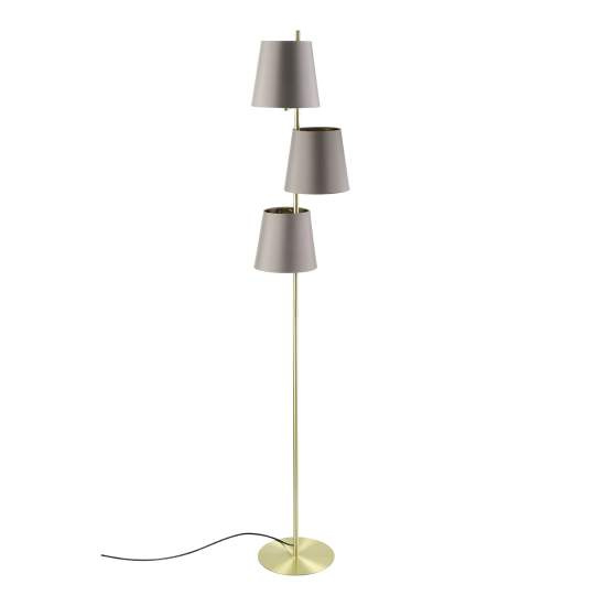 Piantana Moderna Almeida 2 Acciaio Ottone Spazzolato 3 Luci E27 99612