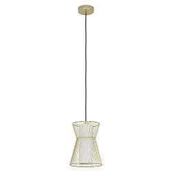 Lampadario A Sospensione Moderno Maseta Acciaio Oro Vetro 1 Luce E27