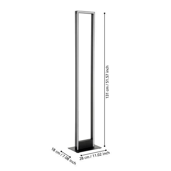 Piantana Contemporanea Salvilanas-Z Alluminio Nero Luce Led Integrato 33W 99683