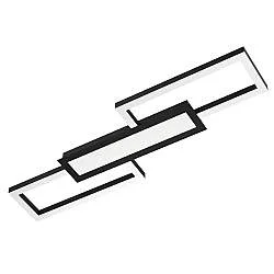 Plafoniera Moderna Monirote Acciaio Nero Luce Led Integrato 37W