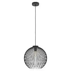 Sospensione Industrial-Nordico Acciaio Nero 1 Luce E27 D.40Cm