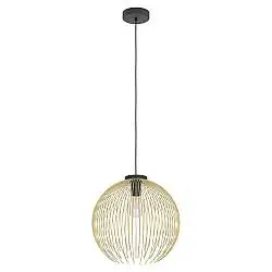 Sospensione Industrial-Nordico Acciaio Nero E Oro 1 Luce E27 D.40Cm