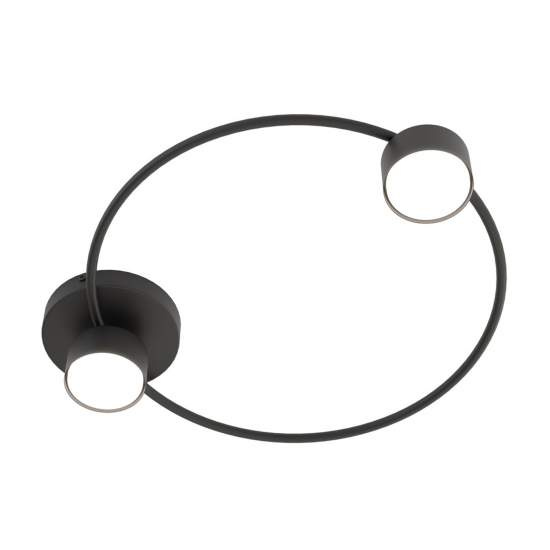 Plafoniera Moderna Zeus Acciaio Nero 2 Luci Gx53 Ip20 LA0001-EB-2-NR