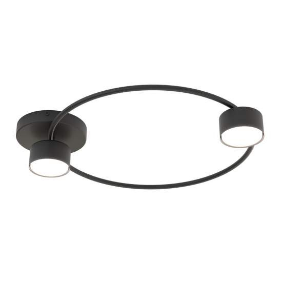 Plafoniera Moderna Zeus Acciaio Nero 2 Luci Gx53 Ip20 LA0001-EB-2-NR