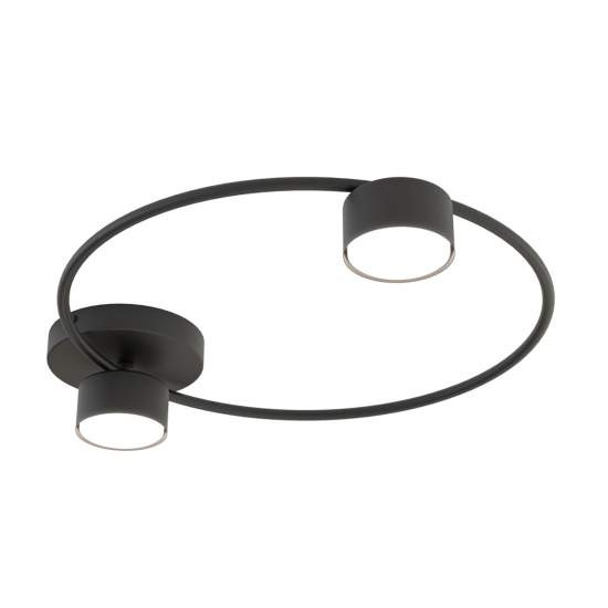Plafoniera Moderna Zeus Acciaio Nero 2 Luci Gx53 Ip20 LA0001-EB-2-NR