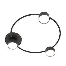 Plafoniera Moderna Zeus Acciaio Nero 3 Luci Gx53 Ip20