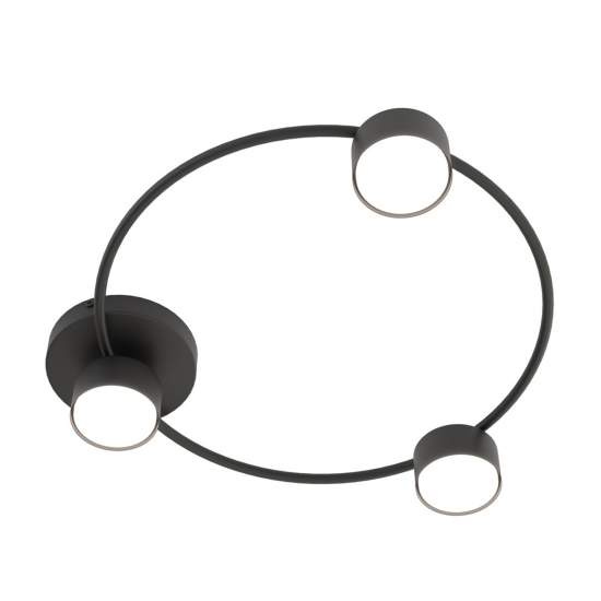 Plafoniera Moderna Zeus Acciaio Nero 3 Luci Gx53 Ip20 LA0001-EB-PL3-NR