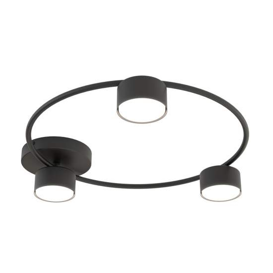 Plafoniera Moderna Zeus Acciaio Nero 3 Luci Gx53 Ip20 LA0001-EB-PL3-NR
