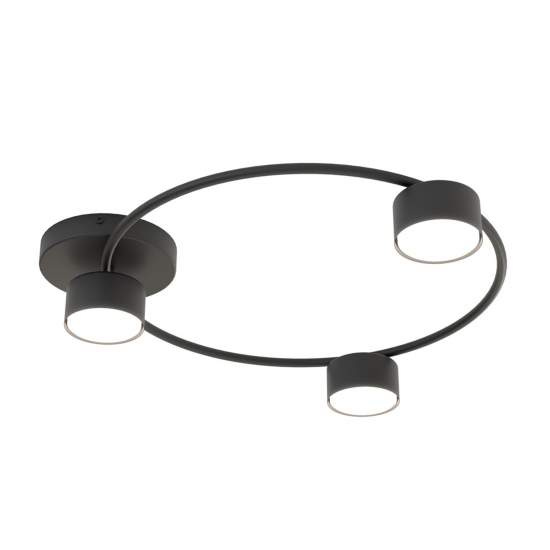 Plafoniera Moderna Zeus Acciaio Nero 3 Luci Gx53 Ip20 LA0001-EB-PL3-NR