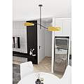 Plafoniera Moderna Ares Acciaio Nero Arancione 2 Luci E14 Ip20 LA0005-EB-PL2-NR-AR