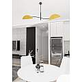 Plafoniera Moderna Ares Acciaio Nero Arancione 2 Luci E14 Ip20 LA0005-EB-PL2-NR-AR