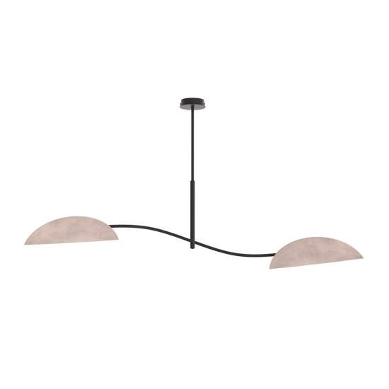 Plafoniera Moderna Ares Acciaio Nero Grigio 2 Luci E14 Ip20 LA0005-EB-PL2-NR-GR
