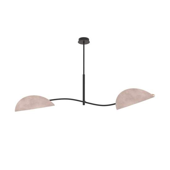Plafoniera Moderna Ares Acciaio Nero Grigio 2 Luci E14 Ip20 LA0005-EB-PL2-NR-GR