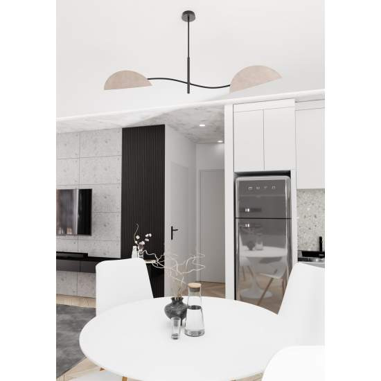 Plafoniera Moderna Ares Acciaio Nero Grigio 2 Luci E14 Ip20 LA0005-EB-PL2-NR-GR