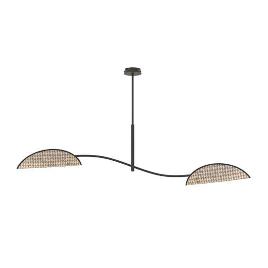 Plafoniera Moderna Ares Acciaio Nero 2 Luci E14 Ip20 LA0005-EB-PL2-NR-MA