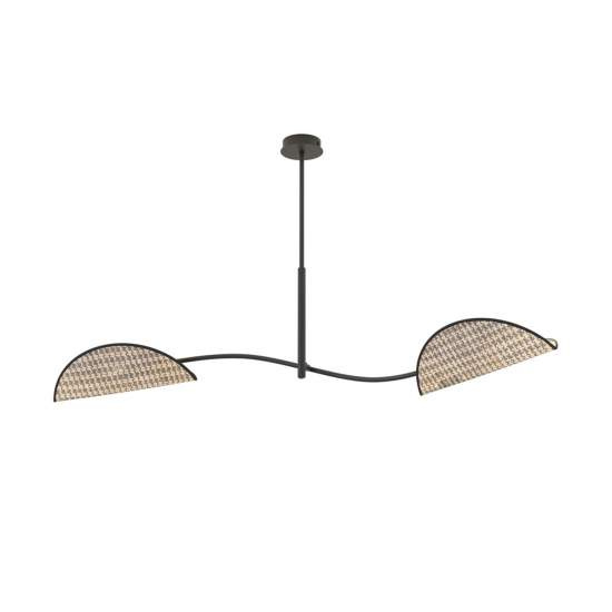 Plafoniera Moderna Ares Acciaio Nero 2 Luci E14 Ip20 LA0005-EB-PL2-NR-MA