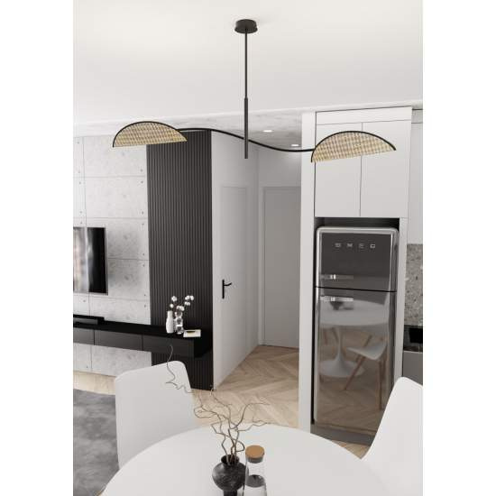 Plafoniera Moderna Ares Acciaio Nero 2 Luci E14 Ip20 LA0005-EB-PL2-NR-MA