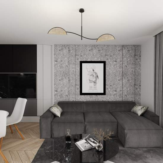 Plafoniera Moderna Ares Acciaio Nero 2 Luci E14 Ip20 LA0005-EB-PL2-NR-MA