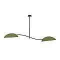 Plafoniera Moderna Ares Acciaio Nero Verde 2 Luci E14 Ip20 LA0005-EB-PL2-NR-VE