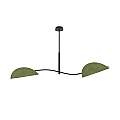 Plafoniera Moderna Ares Acciaio Nero Verde 2 Luci E14 Ip20 LA0005-EB-PL2-NR-VE