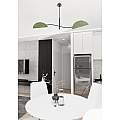 Plafoniera Moderna Ares Acciaio Nero Verde 2 Luci E14 Ip20 LA0005-EB-PL2-NR-VE