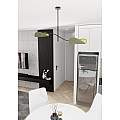 Plafoniera Moderna Ares Acciaio Nero Verde 2 Luci E14 Ip20 LA0005-EB-PL2-NR-VE
