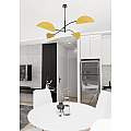 Plafoniera Moderna Ares Acciaio Nero Arancione 4 Luci E14 Ip20 LA0005-EB-PL4-NR-AR
