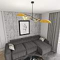 Plafoniera Moderna Ares Acciaio Nero Arancione 4 Luci E14 Ip20 LA0005-EB-PL4-NR-AR