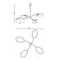 Plafoniera Moderna Ares Acciaio Nero Arancione 4 Luci E14 Ip20 LA0005-EB-PL4-NR-AR