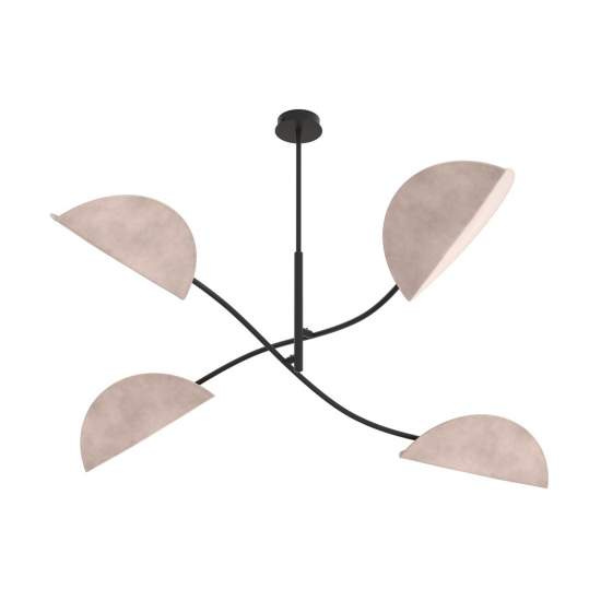 Plafoniera Moderna Ares Acciaio Nero Grigio 4 Luci E14 Ip20 LA0005-EB-PL4-NR-GR