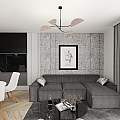 Plafoniera Moderna Ares Acciaio Nero Grigio 4 Luci E14 Ip20 LA0005-EB-PL4-NR-GR