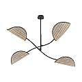 Plafoniera Moderna Ares Acciaio Nero 4 Luci E14 Ip20 LA0005-EB-PL4-NR-MA