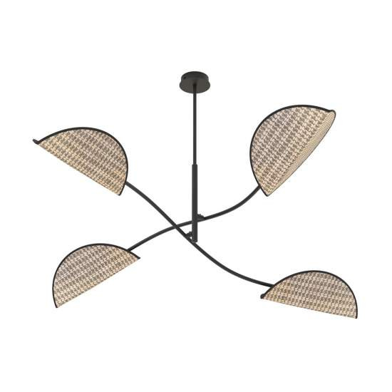 Plafoniera Moderna Ares Acciaio Nero 4 Luci E14 Ip20 LA0005-EB-PL4-NR-MA