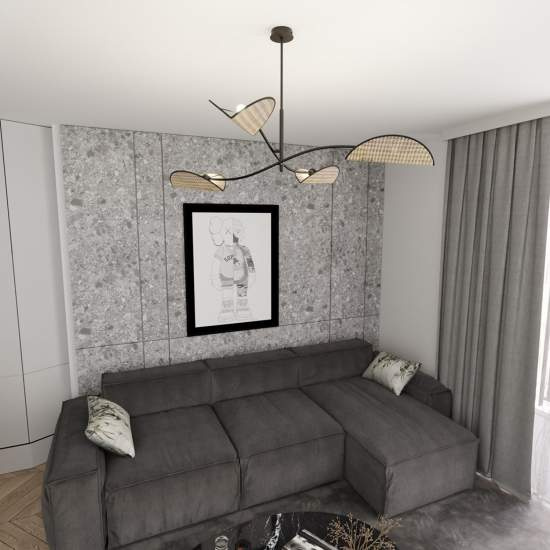 Plafoniera Moderna Ares Acciaio Nero 4 Luci E14 Ip20 LA0005-EB-PL4-NR-MA